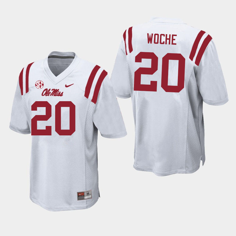 Jack Woche Ole Miss Rebels NCAA Men's White #20 Stitched Limited College Football Jersey VTS1258BR